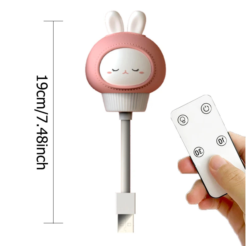 USB Cartoon Cute Night Light With Remote Control Babies Bedroom Decorative Feeding Light Bedside For Kids