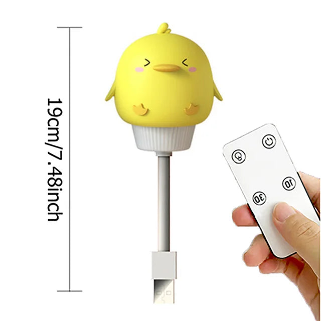 USB Cartoon Cute Night Light With Remote Control Babies Bedroom Decorative Feeding Light Bedside For Kids