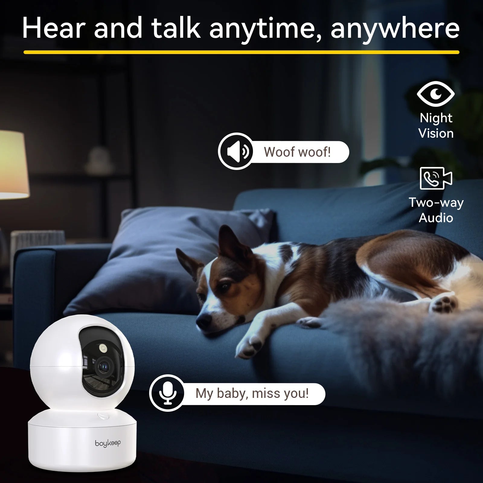 360° Smart Security Cam – 2K Vision, 2-Way Talk & Night View