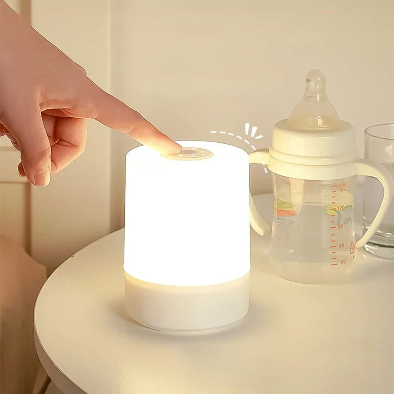 Dimmable Touch-Control Bedside Lamp – 3-Level LED Night Light with Charging Base