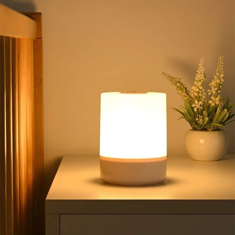 Dimmable Touch-Control Bedside Lamp – 3-Level LED Night Light with Charging Base