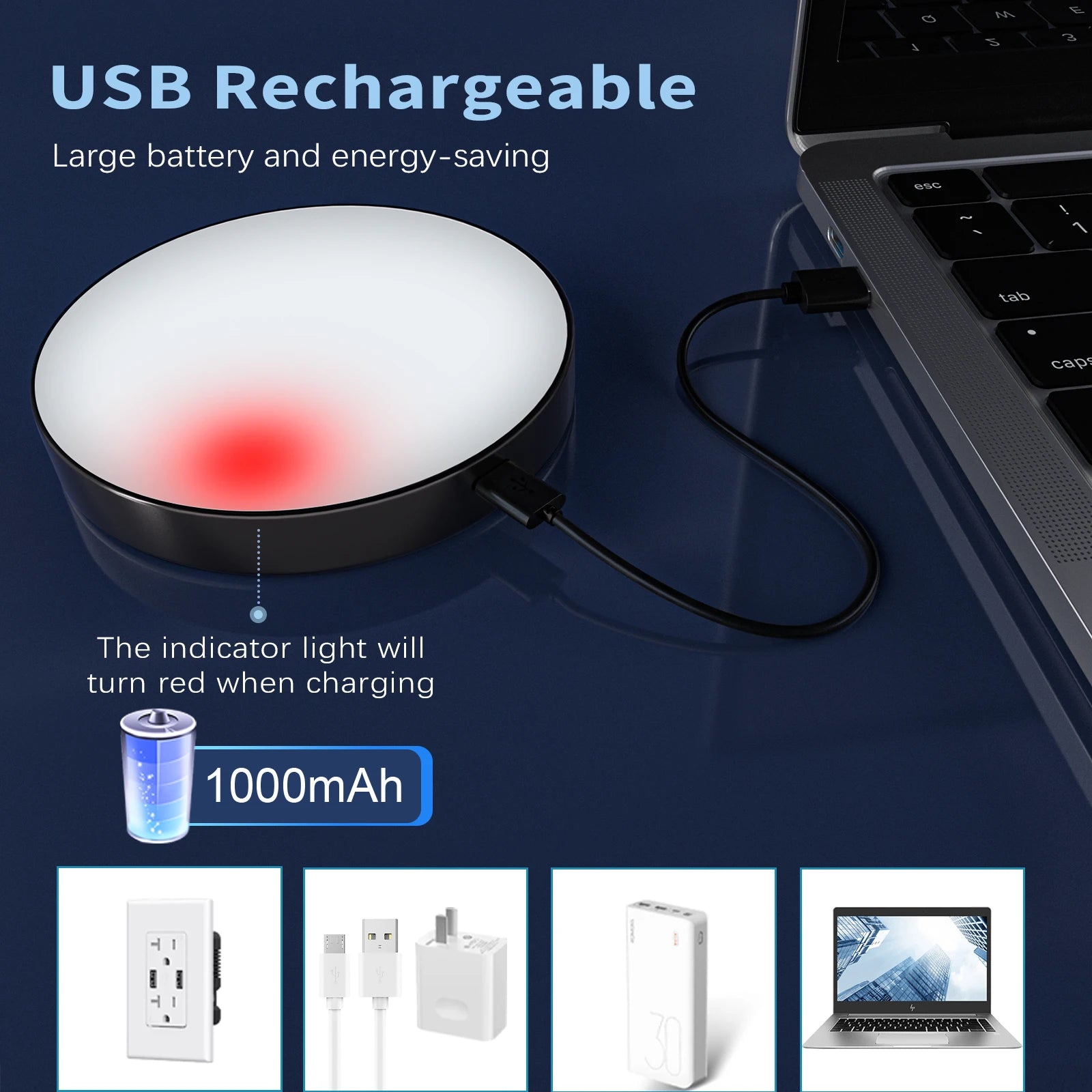 Rechargeable Touch Night Light – 1000mAh Battery-Powered LED for Any Space